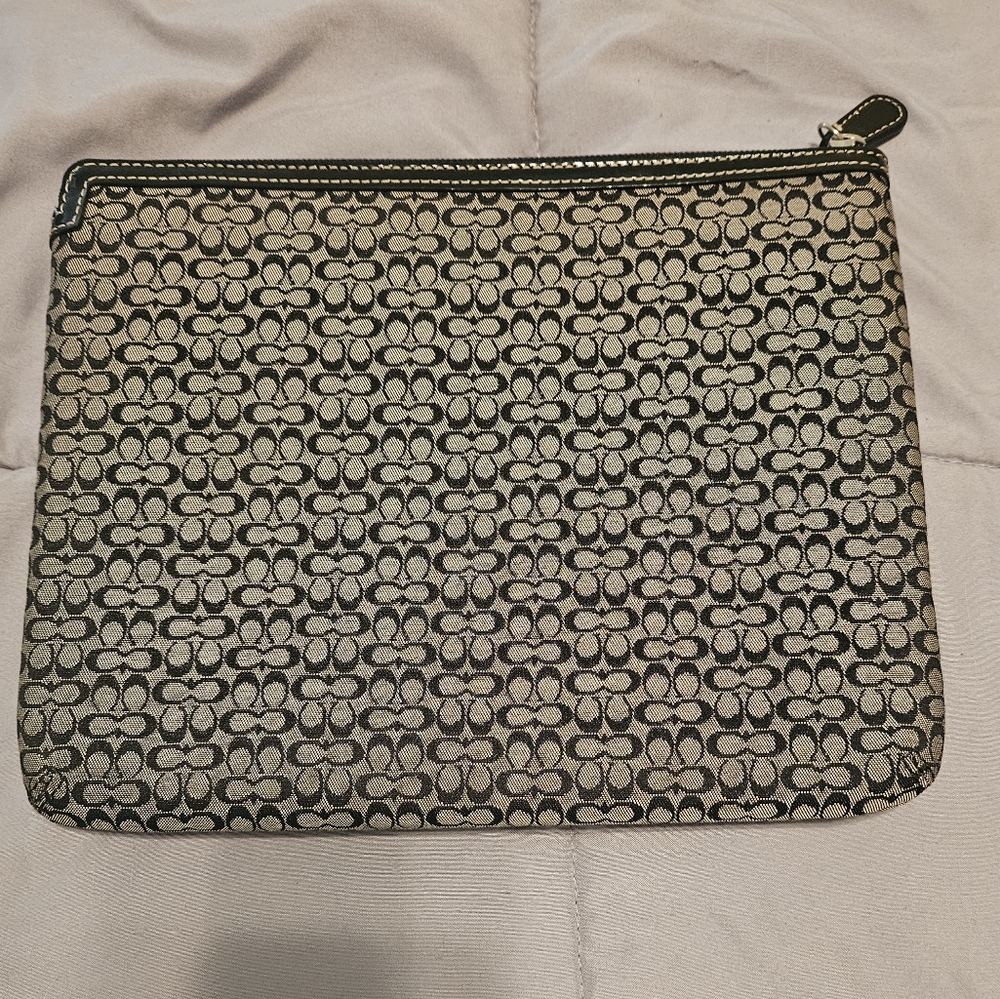 NWOT Coach Signature Black and Gray Tablet Case